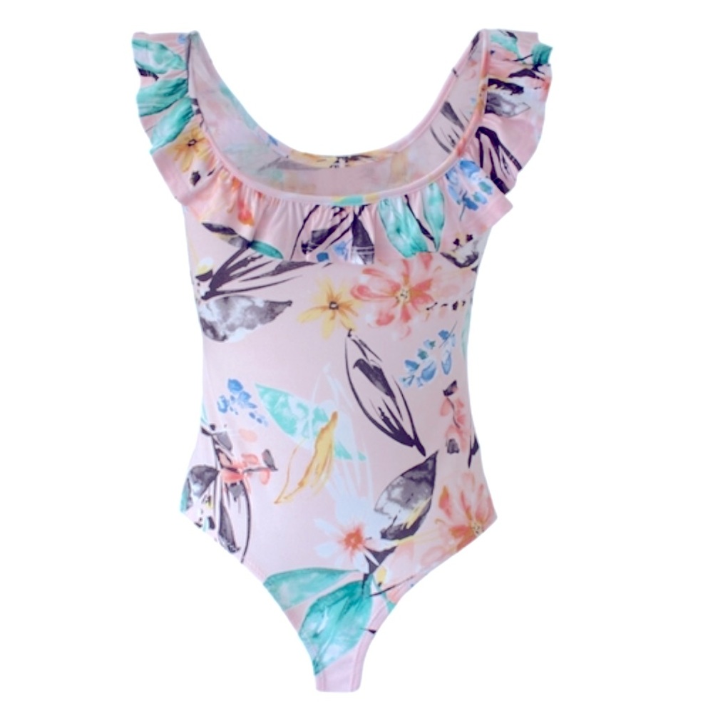 Brand New Floral Ruffle One-Piece Bodysuit NWT